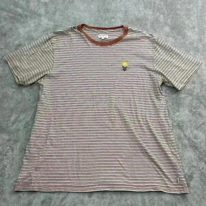 Banks Journal Short Mens Size XXL Flower Organic Cotton Striped Ringer Tee
